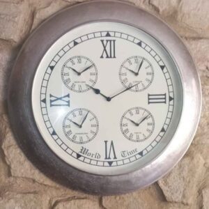 Indian Five Zone Pewter Clock