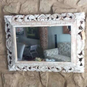 Indonesian Double Carved Frame Mirror 