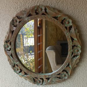 Fine Hand Carved Teak Frame and Mirror